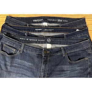 Lot of 3 - Dress Barn Westport & Old Navy Skinny Jeans - Plus Size 18/18W